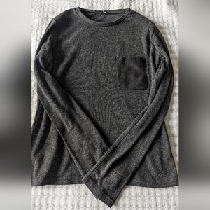 Zara Charcoal Gray Fullsleeve with Faux Leather Pocket